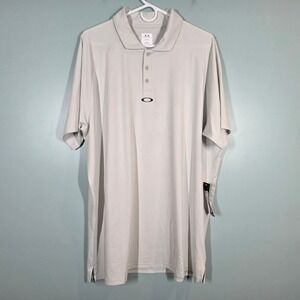Oakley Iconic SS Polo Shirt Mens XXL Cool Gray 2 Hydrolix Golf FOA405916 NEW